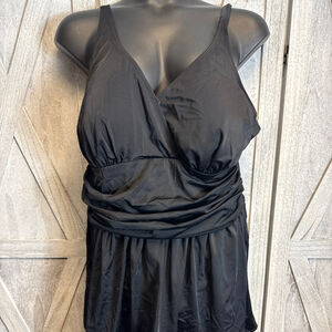 Women's Beach House Swim Dress Black Size 26W